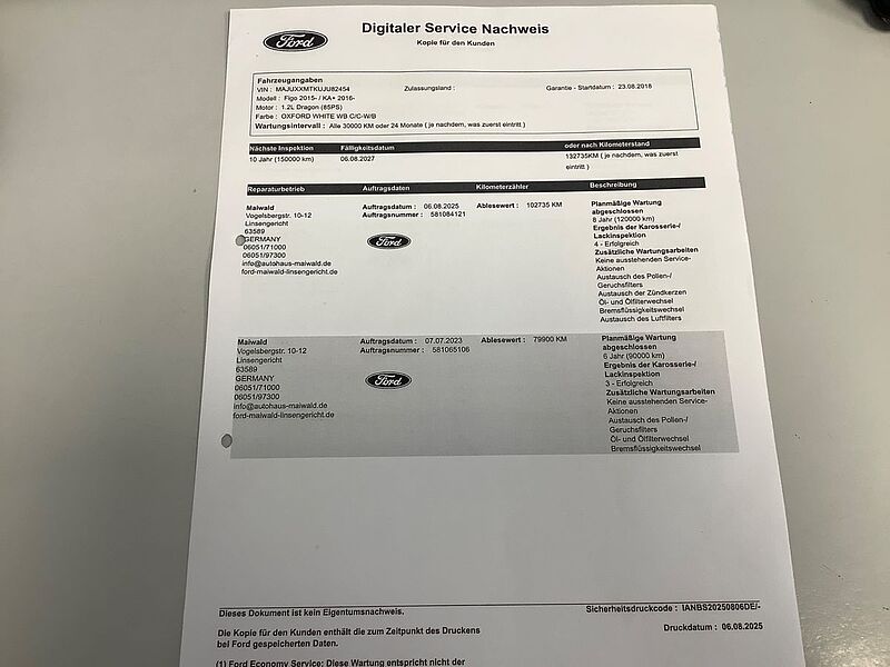 Ford KA+ 1.2 Ti-VCT Black/White 1. Hdn.