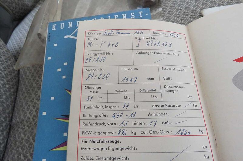 Ford Taunus 15M de Luxe 1957 2. Hdn. 29TKM Faltdach